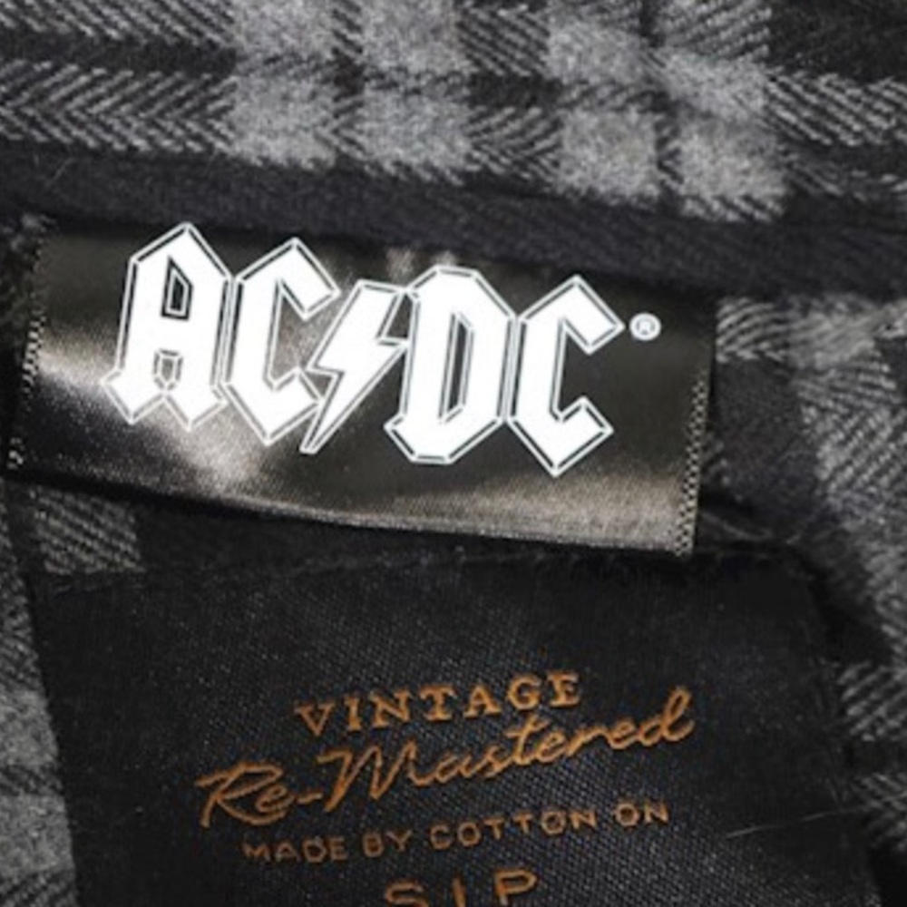 VINTAGE AC/DC Official Flannel Dress sz Small - Picture 3 of 4